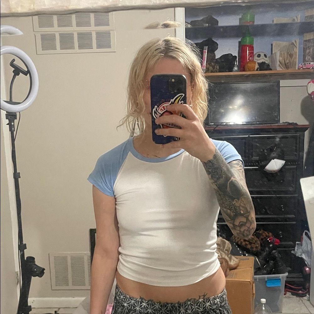 Splash Blue and White Short Sleeve Tee